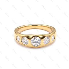 5 stones Round/ Asscher Fortune Ring