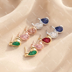 2ctw Pear Shape Half Bezel Stud Earrings