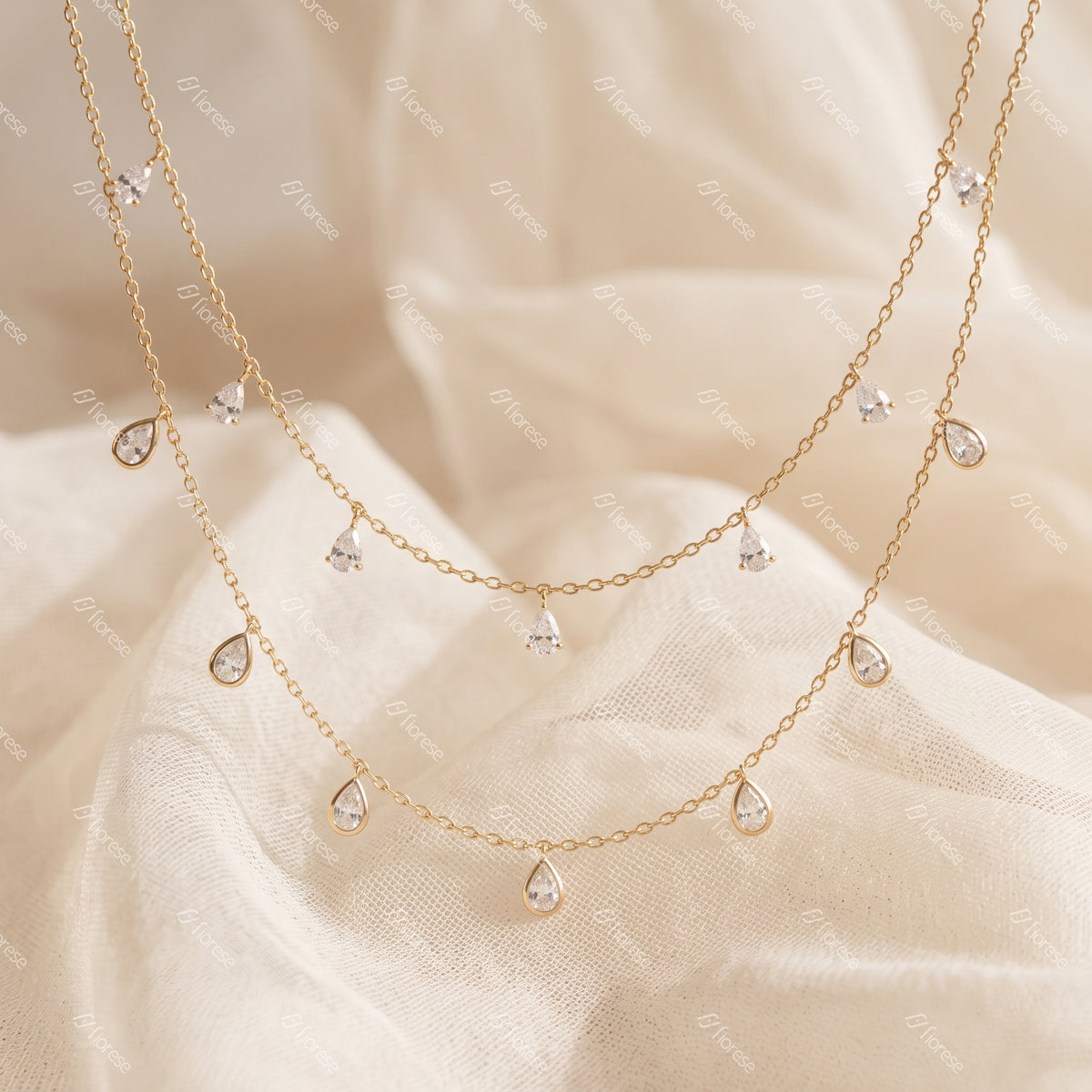 Seven Pear Necklace