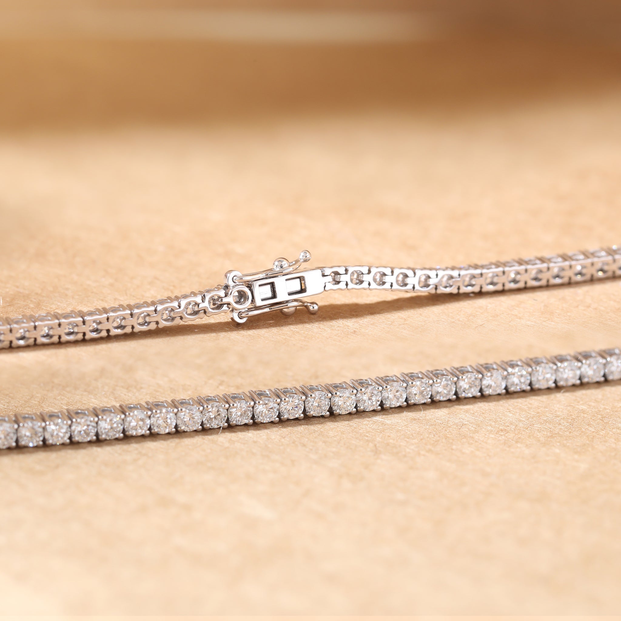 2.2 mm Round Brilliant Lab Diamond 4-prong Basket Tennis Necklace - Fiorese Day - MMR