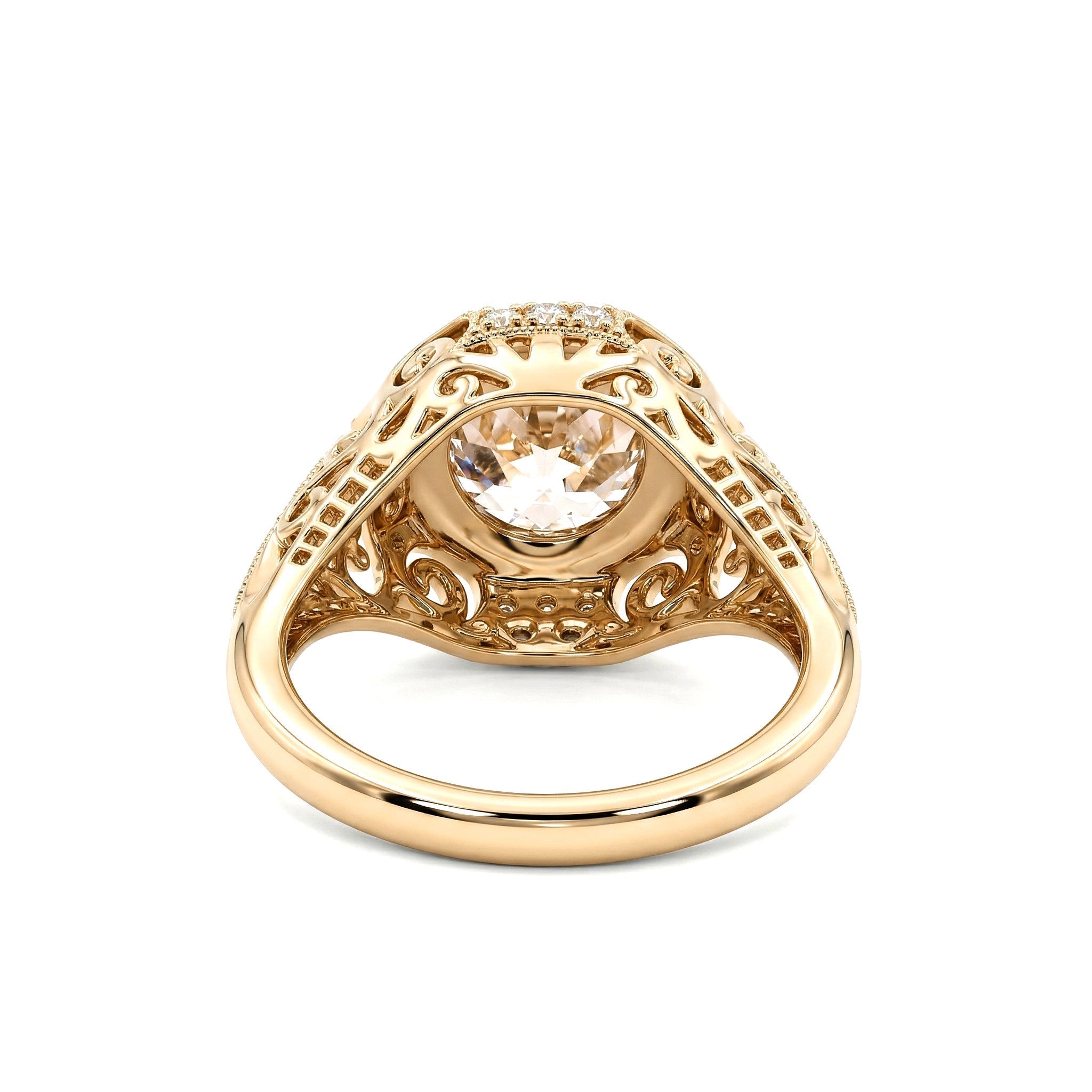2.29CT Old European Cut Lab Diamond Art Deco Octagonal Bezel Ring - MMR