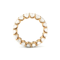 10K Yellow Gold Emerald Cut Moissanite Eternity Ring(US8 Unresizable)