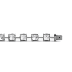 24 CT TW Cushion Cut Lab Diamond 4 - Claw Prong Basket Station Bracelet - MMR