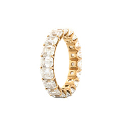 10K Yellow Gold Emerald Cut Moissanite Eternity Ring(US8 Unresizable)