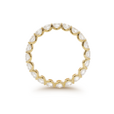 14K Yellow Gold 3mm Round Lab Diamond Shared Prong U-shaped Setting Eternity Ring