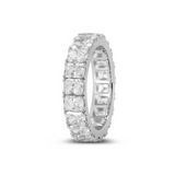 14K White Gold 4*3MM Radiant Cut Lab Diamond U Shaped Pave Eternity Band