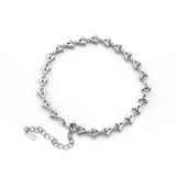 14K White Gold Round Lab Dimaond Cluster Bracelet