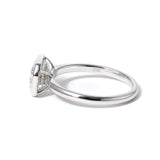 14K White Gold 2ct Emerald Cut Lab Diamond Bezel Solitaire Ring