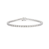 14K White Gold Marquise Cut & Round Cut Lab Diamond Three Prong Buckle Tennis Bracelet