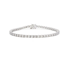 14K White Gold Marquise Cut & Round Cut Lab Diamond Three Prong Buckle Tennis Bracelet