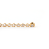 18K Yellow Gold Pear Shape Lab Diamond Bezel Tennis Bracelet