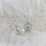 14K White Gold Round Cut Lab Diamond Hook Earrings