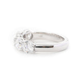 14K White Gold 5-Stone Round Diamond Cocktail Ring with Smooth Ring Cut Design