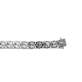 14K White Gold 6mm Round Brilliant Cut Lab Diamond 4 Round Prong Basket Tennis Bracelet