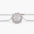 14K White Gold Round Brilliant Cut Lab Diamond Halo Setting Necklace
