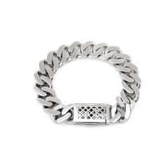 Men's Iced-Out Cuban Link Bracelet with Round Lab Diamonds