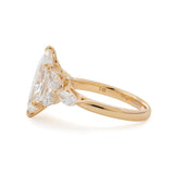 14K Yellow Gold 3ct Marquise Lab Diamond Ring – Art Nouveau Nature-Inspired Design