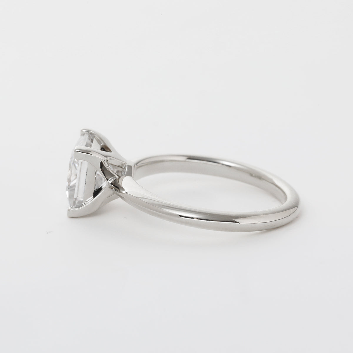 14K Yellow Gold 3ct Princess Cut Lab Diamond Solitaire Ring 14K White Gold