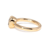 Cherished Moments 18K Yellow Gold 1.5ct Old Mine Cut Antique Lab Diamond Milligrain Bezel Solitaire Ring