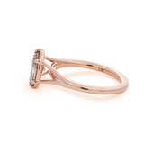 14K Rose Gold 1ct Oval Old Mine Cut Brown Lab Diamond 6 Claw Prong Cathedral Setting Solitaire Ring