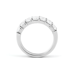 Platinum Radiant Cut Lab Diamond 7 Stone Half Eternity Ring