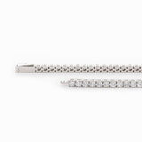 Platinum Round Brilliant Cut Diamond 4 Prong Basket Tennis Bracelet