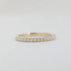 14K Yellow Gold 1.6mm Round Lab Diamond Half Eternity Ring