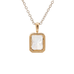 14K Yellow Gold 2.3ct Radiant-Cut Lab Diamond Bezel Pendant  (Chain excluded)