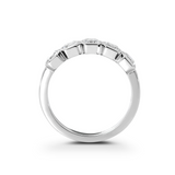 14K White Gold Asscher Cut Lab Diamond 5 Stone Bezel Half Eternity Ring