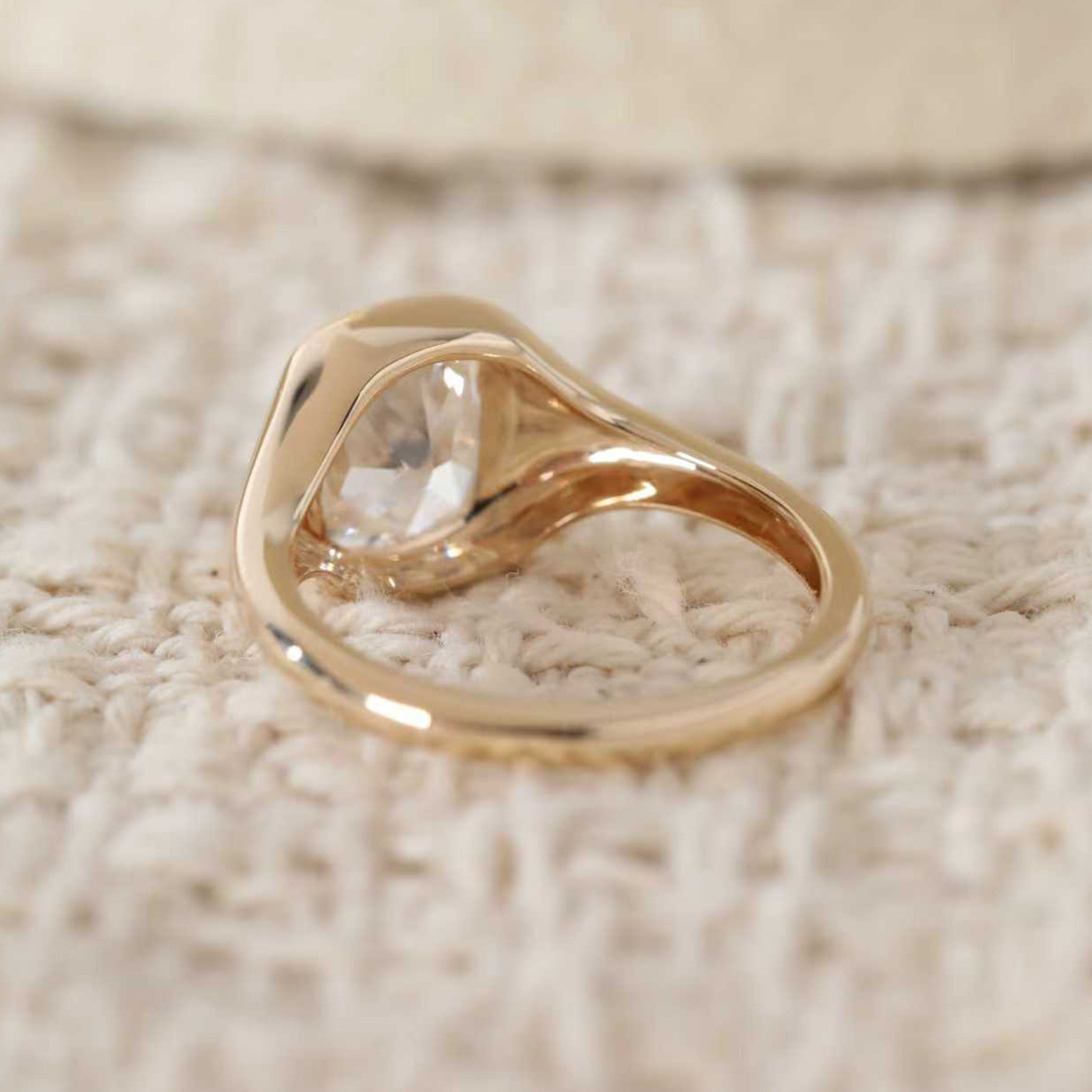 2ct Radiant Cut Bezel Set Solitaire Ring - MMR