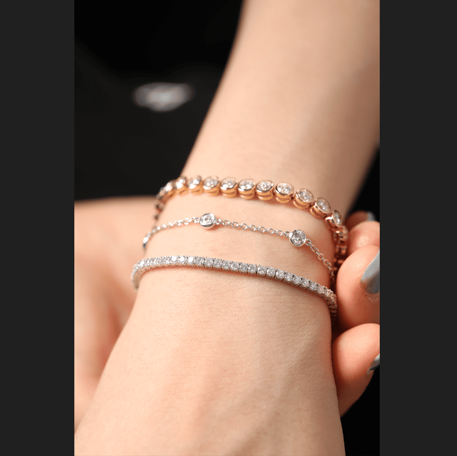 2mm Round Cut Lab Diamond 4 Prong Basket Tennis Bracelet Everyday Essential - MMR