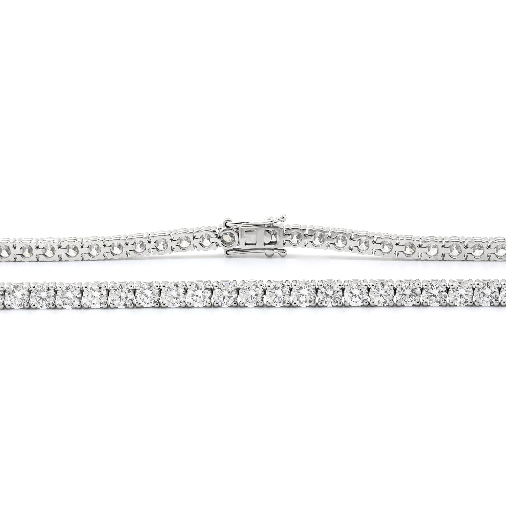 3.1 mm Round Brilliant Lab Diamond 4-prong Basket Tennis Necklace - Fiorese Day - MMR