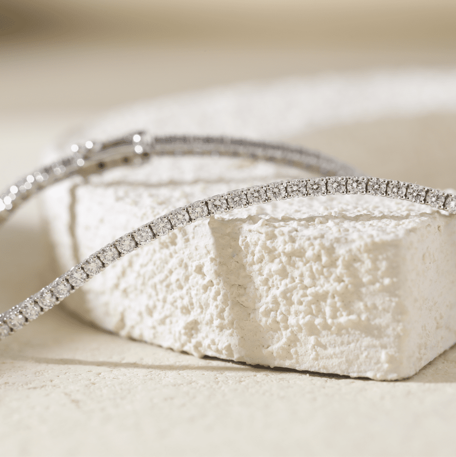 3.8mm Round Cut Lab Diamond 4 Prong Basket Tennis Bracelet Everyday Essential - MMR