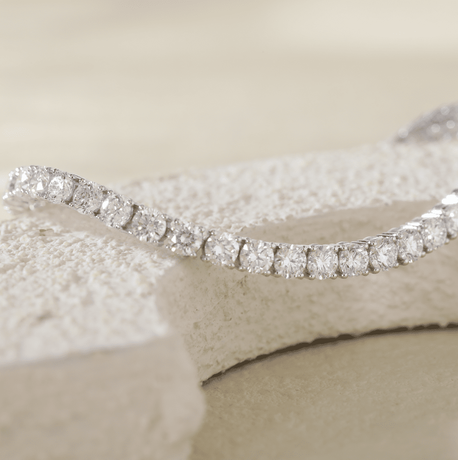 3.8mm Round Cut Lab Diamond 4 Prong Basket Tennis Bracelet Everyday Essential - MMR