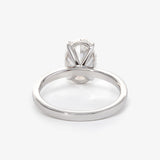 18K White Gold 2ct Oval Cut Lab Diamond Slim Band Solitaire Ring