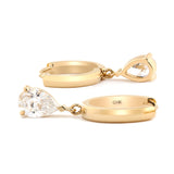 1 ct tw Pear Cut Diamond Three Prong Basket Hoop Earrings