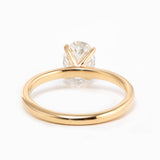 18K Yellow Gold 1.5ct Oval Cut Lab Diamond 4 Claw Prongs Solitaire Ring