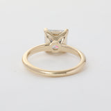 14K Yellow Gold 3ct Princess Cut Lab Diamond Solitaire Ring