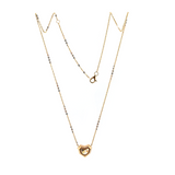 14K Yellow Gold Necklace with 2.5ct Heart Shaped Lab Diamond Pendant in Bezel Setting and Round Cross Chain