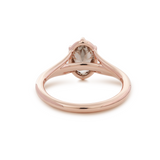14K Rose Gold 1ct Oval Old Mine Cut Brown Lab Diamond 6 Claw Prong Cathedral Setting Solitaire Ring