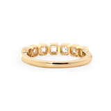14K Yellow Gold Asscher Cut Lab Diamond 7 Stone Bezel Half Eternity Ring