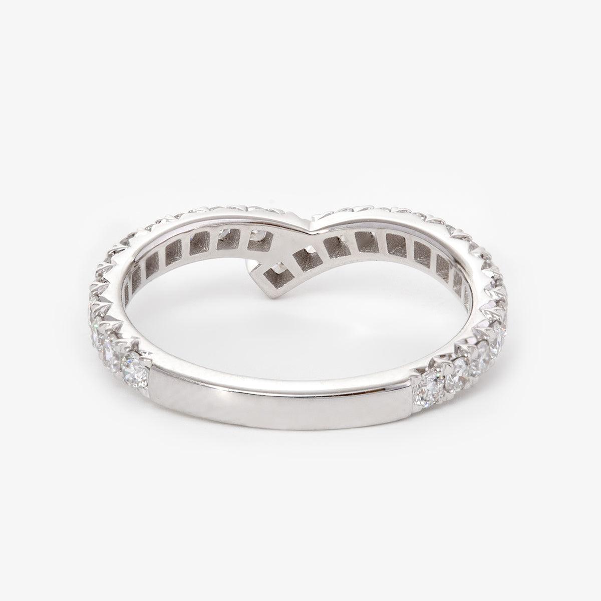 18K White Gold Round Cut Lab Diamond Wedding Ring Enhancer