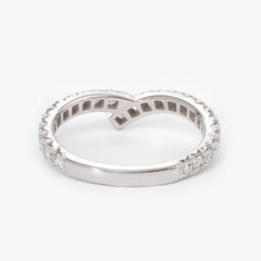 18K White Gold Round Cut Lab Diamond Wedding Ring Enhancer