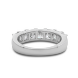 Platinum Princess Cut Lab Diamond 7 Stone Half Eternity Ring