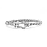 14K White Gold Round Lab Diamond Force Bracelet
