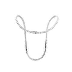 3.1 mm Round Brilliant Lab Diamond 4-prong Basket Tennis Necklace--Fiorese Day