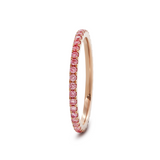 14K Rose Gold Fancy Pink Round Lab Diamond Eternity Ring