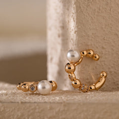 5mm Fresh-water Pearl Boho-Style Open Ear Cuff