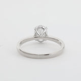 18K White Gold 1 Carat Oval Diamond Ring with Tapered Band and Cathedral Setting