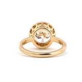 14K Yellow Gold Round Lab Diamond Bezel Crowm Basket Solitaire Ring